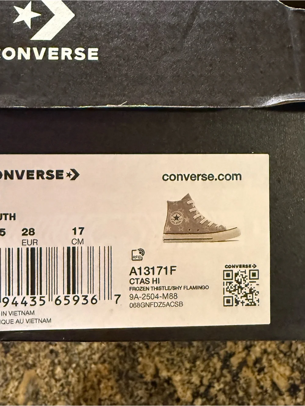 Converse CTAS Frozen Thistle Purple Stars Toddler High Top Sneakers Size 11 NEW